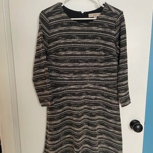 Loft marled black and gray A-line dress